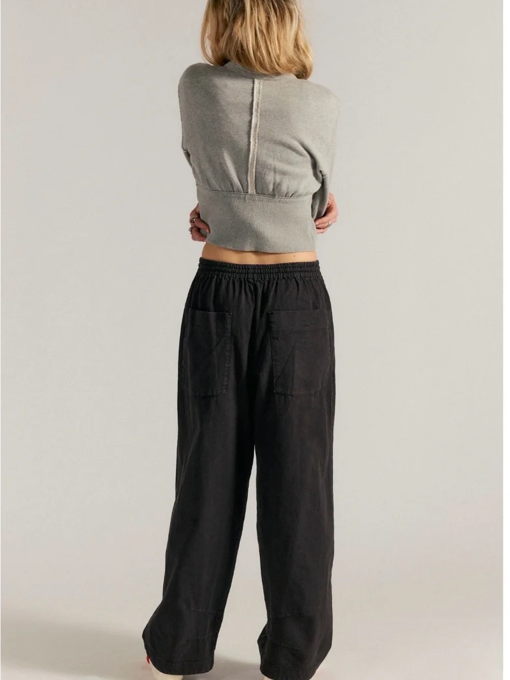 Free People Wide Leg Pants in Black